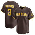 SD.Padres #3 Jackson Merrill Brown 2024 Away Limited Stitched Jersey