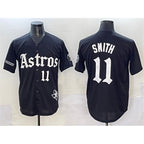 H.Astros #11 Cam Smith Black Gothic Houston Born Barrio Raised Limited Stitched Jersey