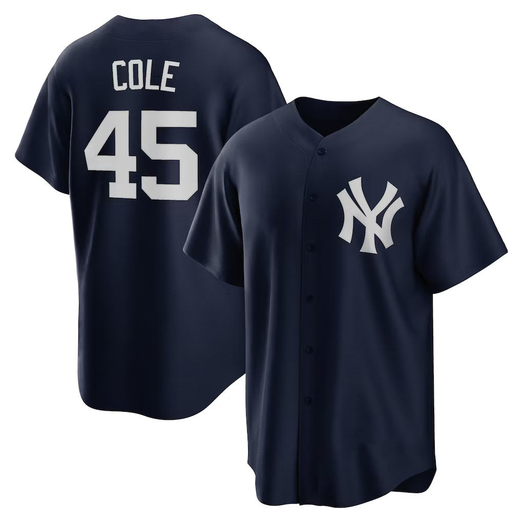 NY.Yankees #45 Gerrit Cole Navy Alternate Replica Player Name Jersey