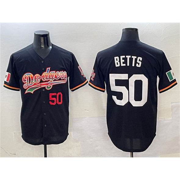 LA.Dodgers #50 Mookie Betts Black Mexico Limited Stitched Jersey