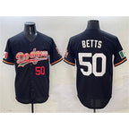 LA.Dodgers #50 Mookie Betts Black Mexico Limited Stitched Jersey