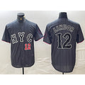 NY.Mets #12 Francisco Lindor Number Grey 2024 City Connect Cool Base Stitched Jerseys