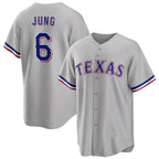 T.Rangers #6 Josh Jung Gray Cool Base Stitched Jersey