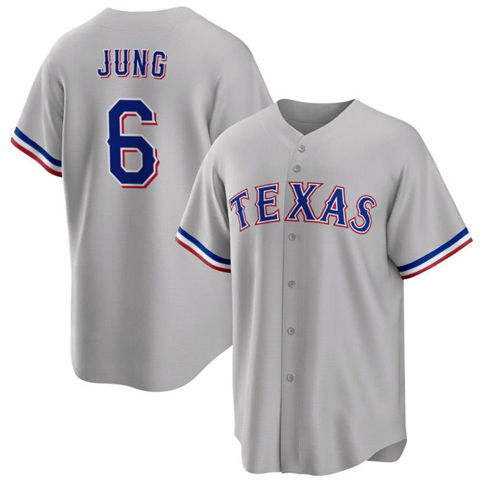 T.Rangers #6 Josh Jung Gray Cool Base Stitched Jersey