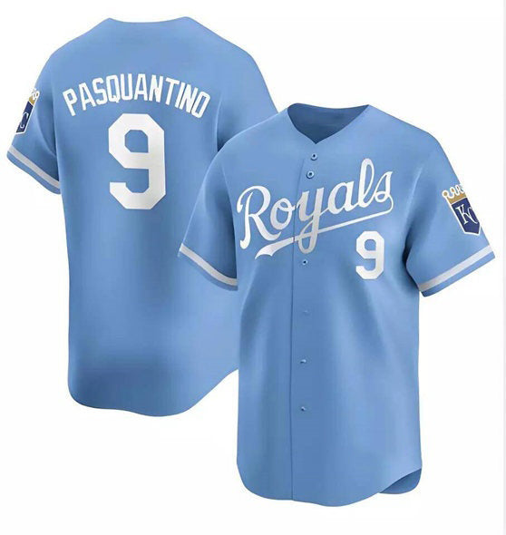 KC.Royals #9 Vinnie Pasquantino Light Blue Alternate Limited Stitched Jersey