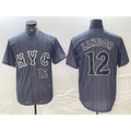 NY.Mets #12 Francisco Lindor Number Grey 2024 City Connect Cool Base 2 Stitched Jersey