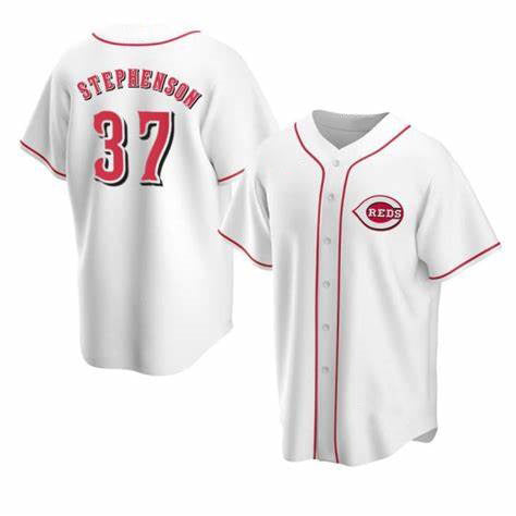 C.Reds #37 Tyler Stephenson White Stitched Cool Base Jersey