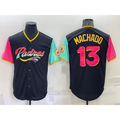 SD.Padres #13 Manny Machado Black 2022 City Connect Cool Base Stitched Jersey