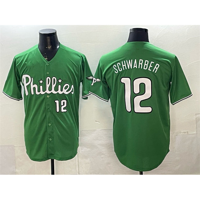 P.Phillies #12 Kyle Schwarber Green Limited Stitched Jersey