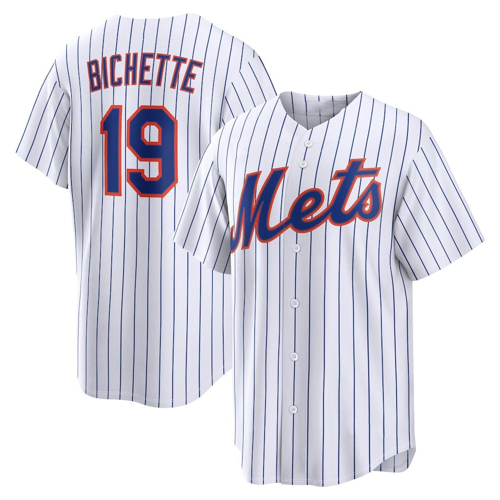 NY.Mets #19 Bo Bichette White Home Replica Jersey