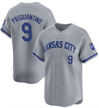 KC.Royals #9 Vinnie Pasquantino Gray 2024 Away Limited Stitched Jersey