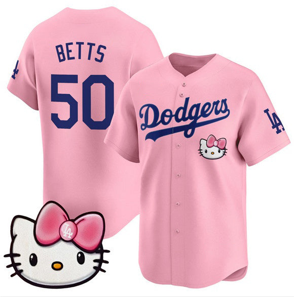 LA.Dodgers #50 Mookie Betts Pink 2025 Hello Kitty Vapor Limited Stitched Jersey