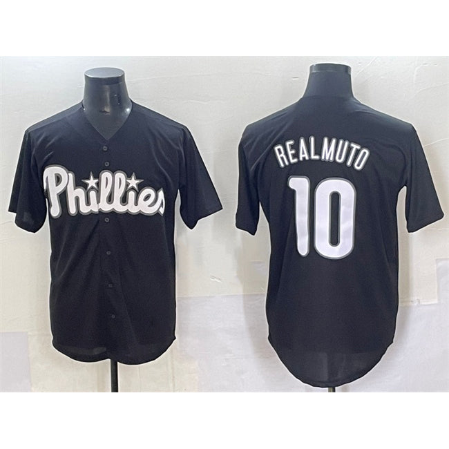P.Phillies #10 J.T. Realmuto Black Lights Out Limited Stitched Jersey