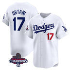 LA.Dodgers #17 Shohei Ohtani White 2024 World Series Champions Home Limited Stitched Jersey