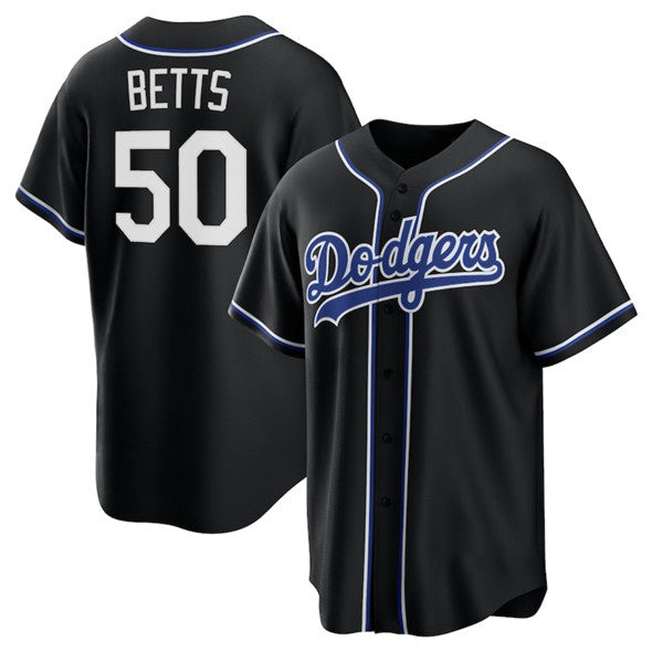 LA.Dodgers #50 Mookie Betts Black Lights Out Limited Stitched Jersey
