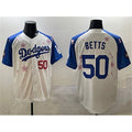 LA.Dodgers #50 Mookie Betts White Royal 2025 Tokyo Series Limited Stitched Jersey