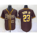 SD.Padres #23 Fernando Tatis Jr. Number Brown NEW 2023 Cool Base Stitched Jersey