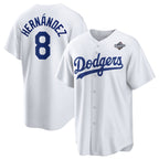 LA.Dodgers #8 Enrique Hernandez White 2025 World Series Home Cool Base Stitched Jersey