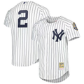 NY.Yankees #2 Derek Jeter Mitchell & Ness White Cooperstown Collection Authentic Jersey