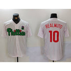 P.Phillies #10 J.T. Realmuto White Green Cool Base 2 Stitched Jersey