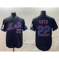 NY.Mets #22 Juan Soto Black 2025 Spring Training Cool Base Stitched Jersey