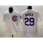 C.Cubs #29 Michael Busch White Cool Base Stitched Jersey