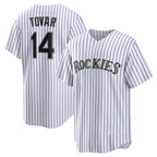 C.Rockies #14 Ezequiel Tovar White Home Replica Jersey