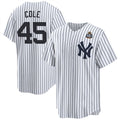 NY.Yankees #45 Gerrit Cole White 2024 World Series With Name Cool Base Stitched  Jersey