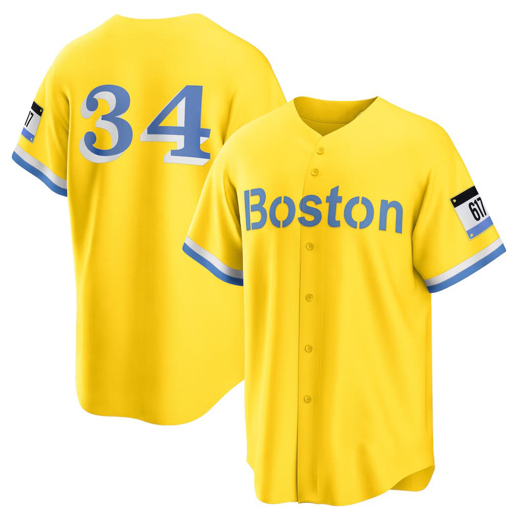 BR.Sox #34 David Ortiz Gold Retired Player City Connect Replica Jersey