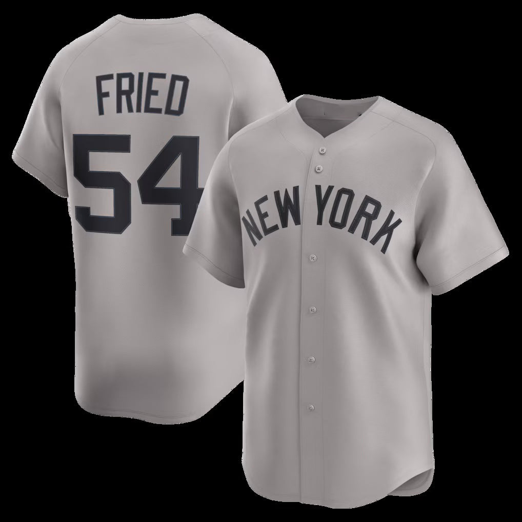 NY.Yankees #54 Max Fried Gray Road Limited Player Jersey