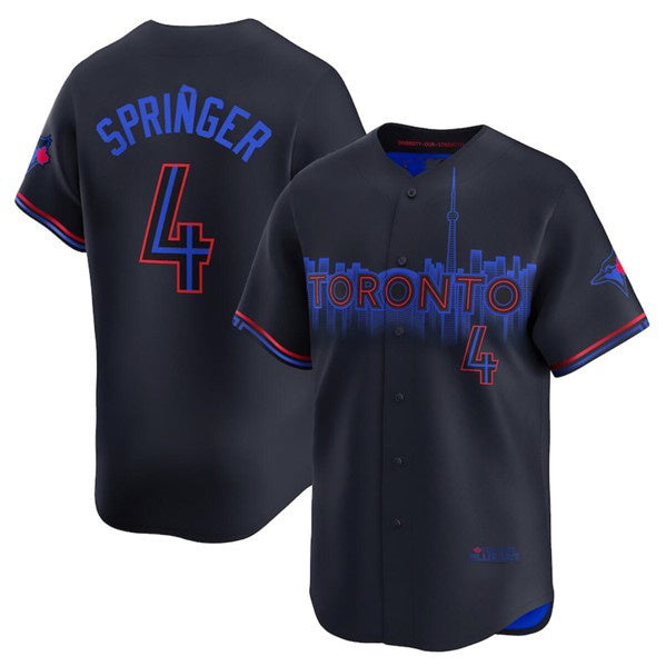 TB.Jays #4 George Springer Black 2024 City Connect Limited Stitched Jersey