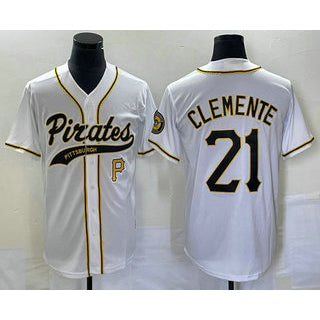 P.Pirates #21 Roberto Clemente Number White Cool Base 2 Stitched  Jersey