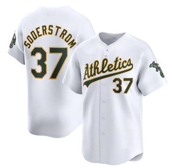 O.Athletics #37 Tyler Soderstrom White Home Limited Stitched  Jersey