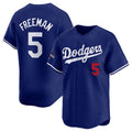 LA.Dodgers #5 Freddie Freeman Royal 2024 World Series Champions Alternate Limited Stitched Jersey