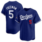 LA.Dodgers #5 Freddie Freeman Royal 2024 World Series Champions Alternate Limited Stitched Jersey