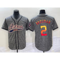 H.Astros #2 Alex Bregman Grey Gridiron Cool Base Stitched  Jersey