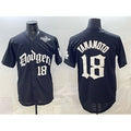 LA.Dodgers #18 Yoshinobu Yamamoto Black 2025 LA Gothic Style With 2025 World Series Patch Vapor Premier Limited Stitched Jersey