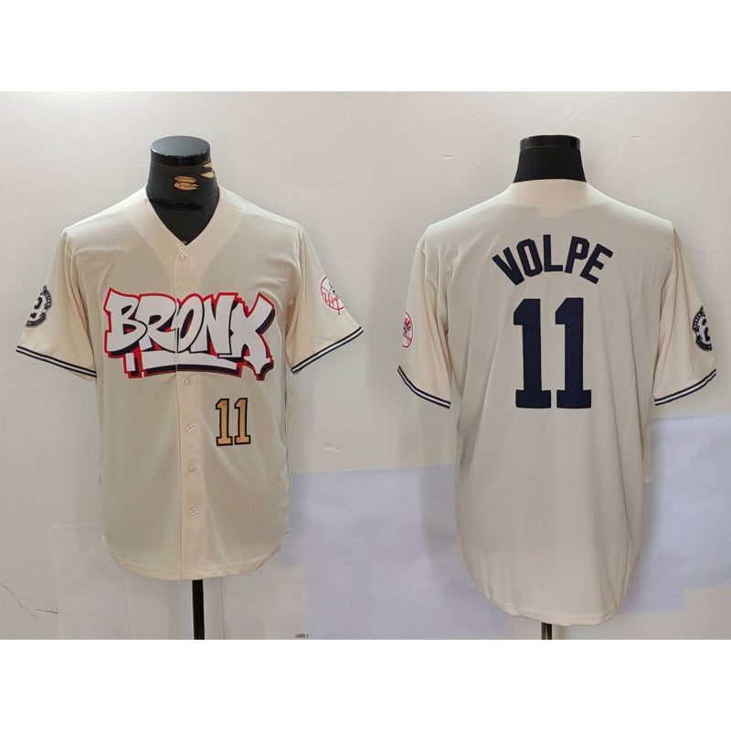 NY.Yankees #11 Anthony Volpe Cream Limited Stitched  Jerseys