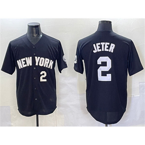 NY.Yankees #2 Derek Jeter Black Limited Stitched  Jersey