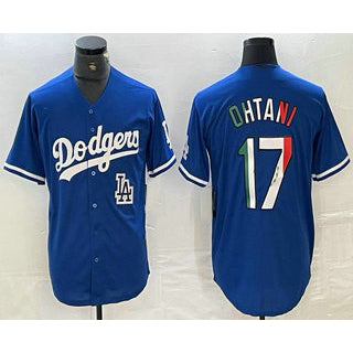 LA.Dodgers #17 Shohei Ohtani Mexico Blue Cool 2 Base Stitched Jersey