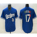 LA.Dodgers #17 Shohei Ohtani Mexico Blue Cool 2 Base Stitched Jersey