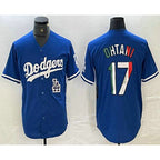 LA.Dodgers #17 Shohei Ohtani Mexico Blue Cool 2 Base Stitched Jersey
