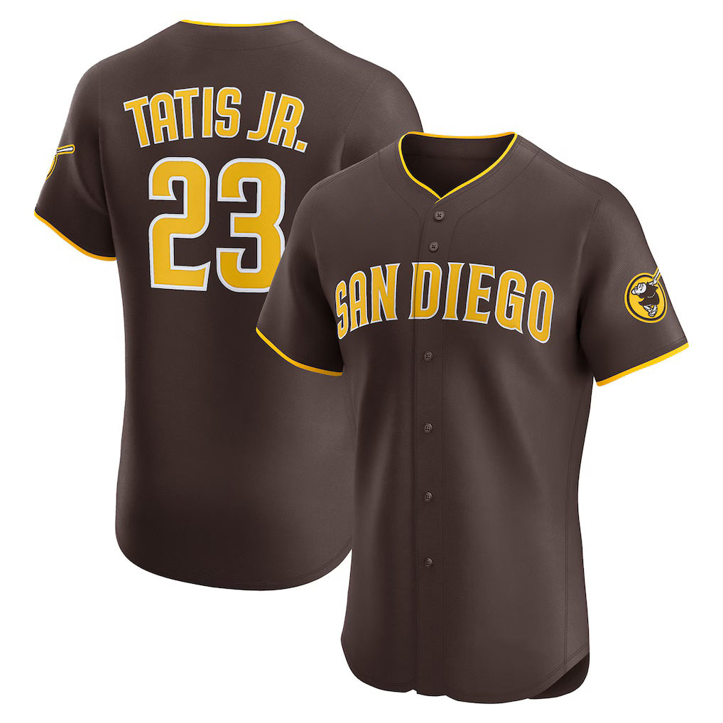 SD.Padres #23 Fernando Tatis Jr. Brown Road Elite Jersey