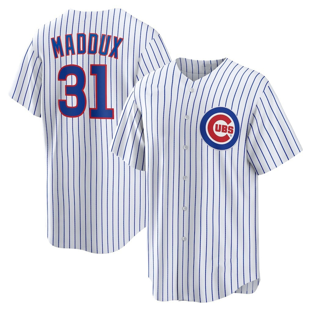 C.Cubs #31 Greg Maddux White Home Retired Player Replica Jersey