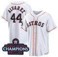 H.Astros #44 Yordan Alvarez White 2022 World Series Champions Home Stitched  Jersey