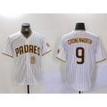 SD.Padres #9 Jake Cronenworth White Team Logo Stitched Cool Base Jersey