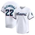 M.Marlins #22 Sandy Alcantara White Home Limited Player Jersey