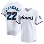 M.Marlins #22 Sandy Alcantara White Home Limited Player Jersey