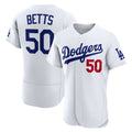 LA.Dodgers #50 Mookie Betts White Home Authentic Jersey