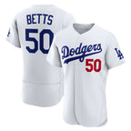 LA.Dodgers #50 Mookie Betts White Home Authentic Jersey